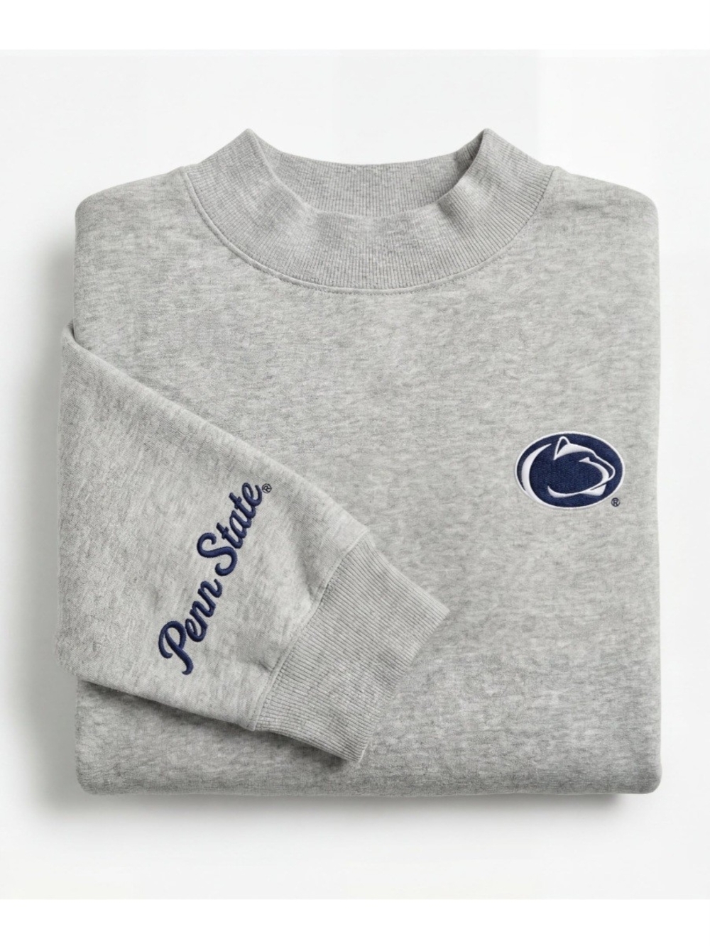 Penn State Gray Mock Neck Sweatshirt with Script Sleeve NWT - S/M